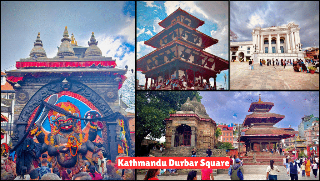 Kathmandu Durbar Square with ancient temples, palaces, and bustling local life