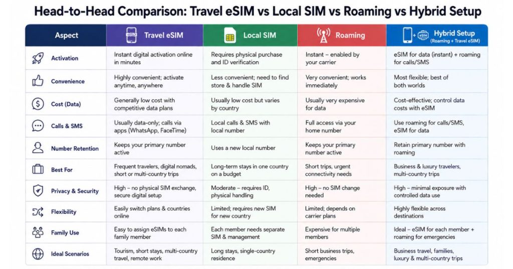 Hubbing Ecom Pvt Ltd | Travel eSIM vs Local SIM vs International Roaming: What Luxury Travelers Prefer Now