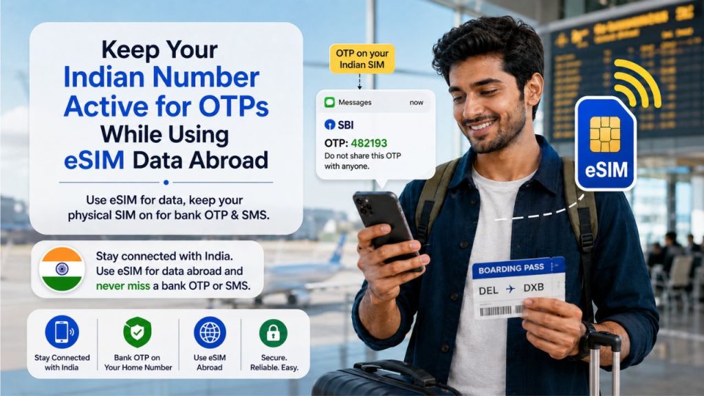 Hubbing Ecom Pvt Ltd | How to Use eSIM Abroad Without Missing Your Indian Bank OTP or UPI Alert