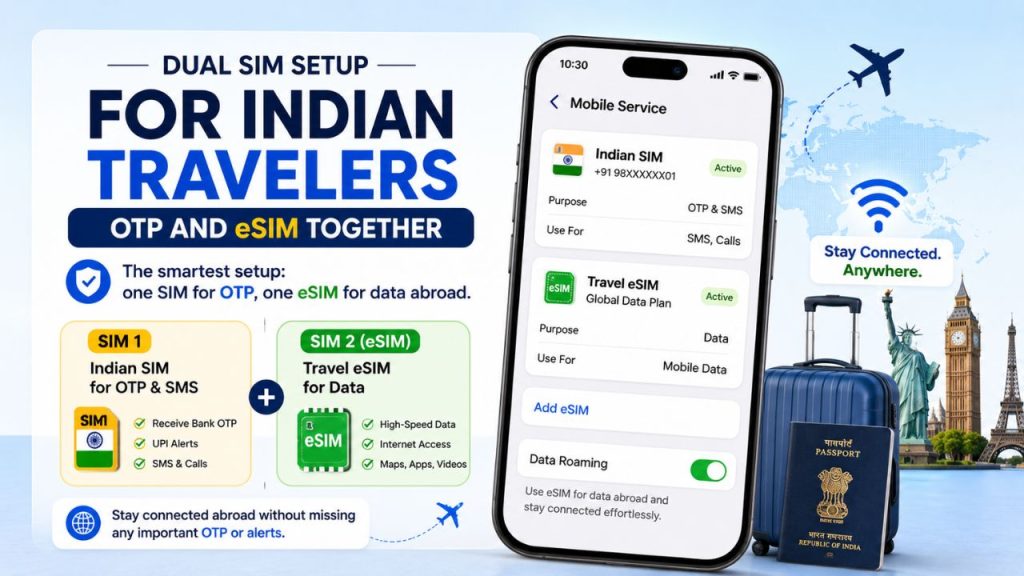 Hubbing Ecom Pvt Ltd | How to Use eSIM Abroad Without Missing Your Indian Bank OTP or UPI Alert