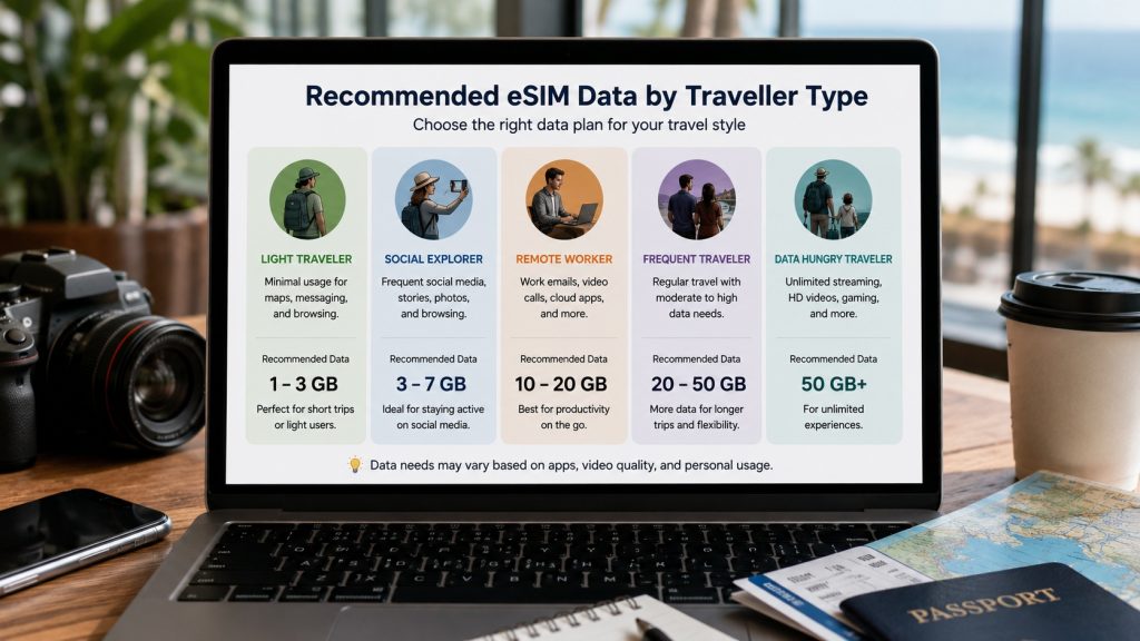 Hubbing Ecom Pvt Ltd | How Much eSIM Data Do I Really Need? A Calculator for Every Type of Traveler