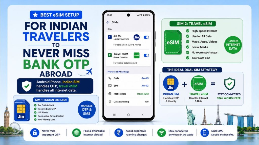 Hubbing Ecom Pvt Ltd | How to Use eSIM Abroad Without Missing Your Indian Bank OTP or UPI Alert