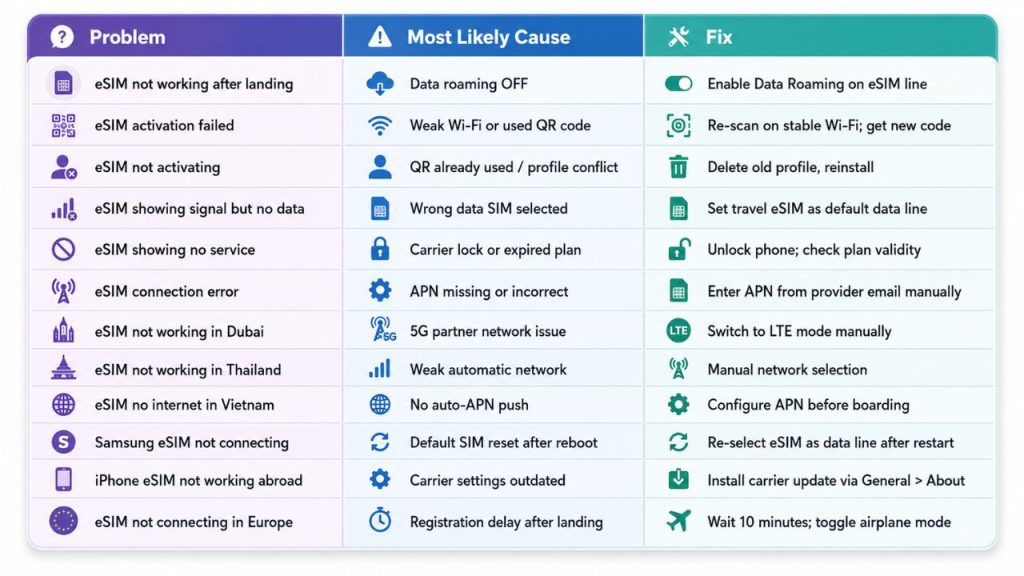 Hubbing Ecom Pvt Ltd | Complete eSIM Troubleshooting Guide — Why It's Not Working & How to Fix It