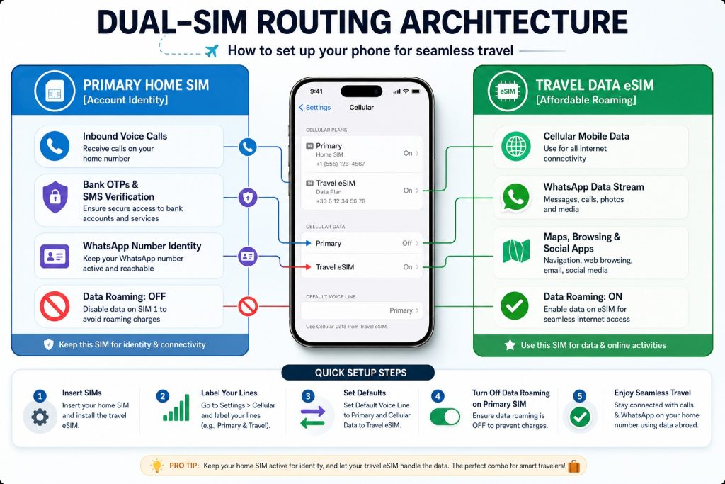 Hubbing Ecom Pvt Ltd | Symbaa  – Global eSIM & Travel SIM | How to Keep Your WhatsApp Number Active While Using a Travel eSIM