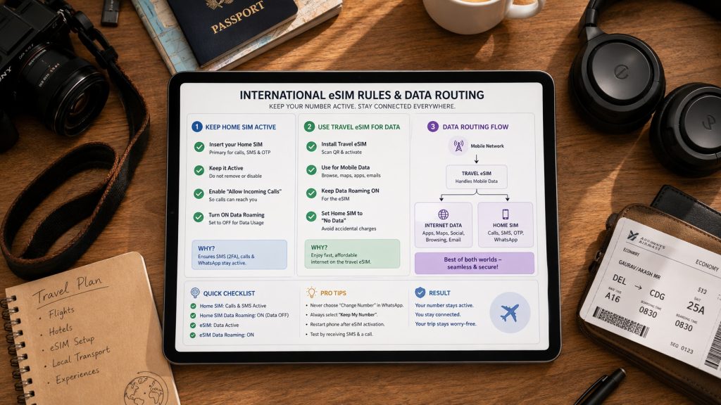 Hubbing Ecom Pvt Ltd | Symbaa  – Global eSIM & Travel SIM | How to Keep Your WhatsApp Number Active While Using a Travel eSIM