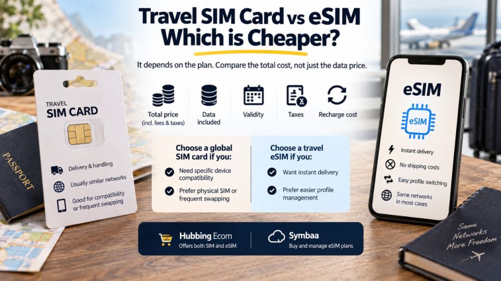 Hubbing Ecom Pvt Ltd | Symbaa  – Global eSIM & Travel SIM | eSIM vs Pocket WiFi vs International Roaming: Which Is Best for Your Trip in 2026?