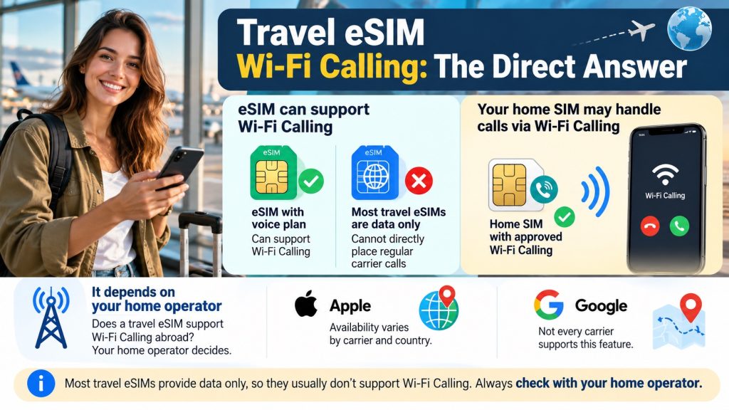 Hubbing Ecom Pvt Ltd | Symbaa  – Global eSIM & Travel SIM | Does Travel eSIM Support Wi-Fi Calling? How to Check Your Phone