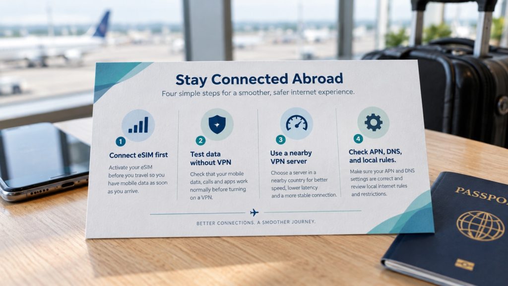 Hubbing Ecom Pvt Ltd | Symbaa  – Global eSIM & Travel SIM | Does a VPN Work with Travel eSIM? Common Problems, Fixes & Tips