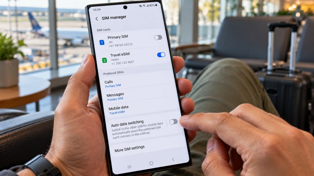 Hubbing Ecom Pvt Ltd | Symbaa  – Global eSIM & Travel SIM | How to Turn Off 'Allow Mobile Data Switching' to Stop Surprise Carrier Roaming Bills