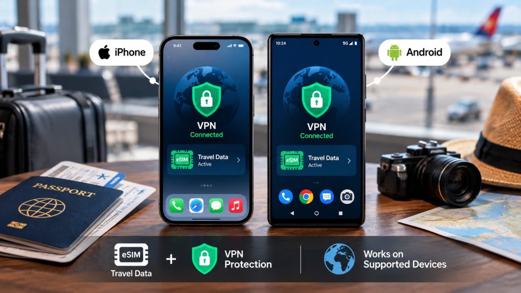 Hubbing Ecom Pvt Ltd | Symbaa  – Global eSIM & Travel SIM | Does a VPN Work with Travel eSIM? Common Problems, Fixes & Tips
