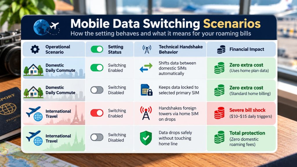 Hubbing Ecom Pvt Ltd | Symbaa  – Global eSIM & Travel SIM | How to Turn Off 'Allow Mobile Data Switching' to Stop Surprise Carrier Roaming Bills
